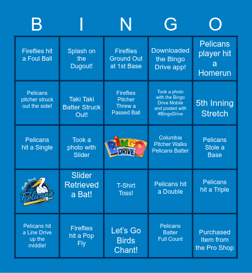 Pelicans Bingo Presented by Bingo Drive! Bingo Card