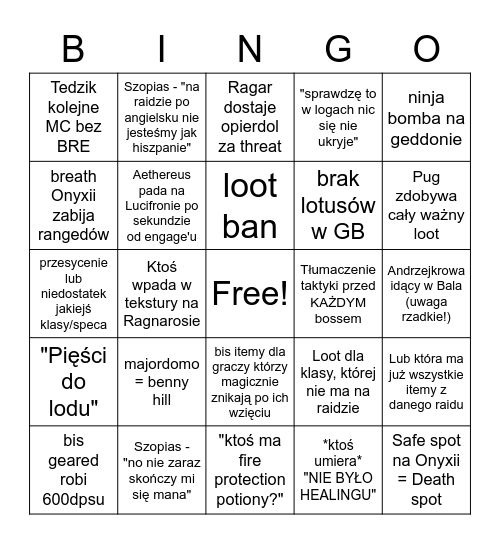 mana onion BINGO Card