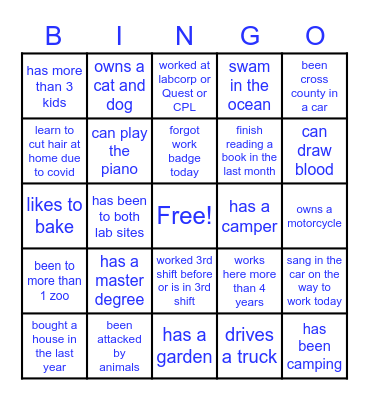 Lab Week 2022 Bingo Card