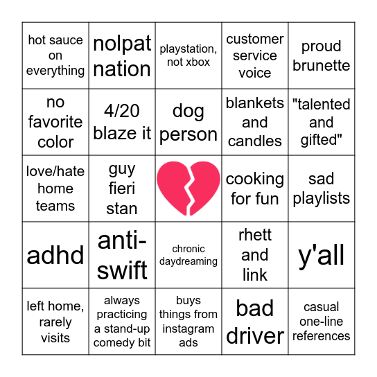 bailey bingo Card