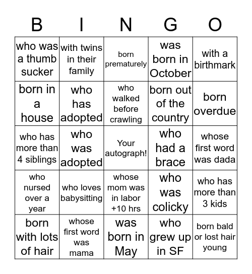 Get the autograph of someone.... Bingo Card