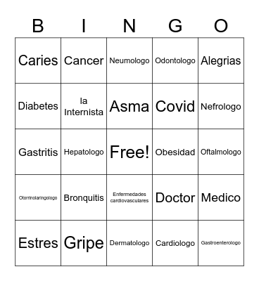 Spanish Cable Bingo Card