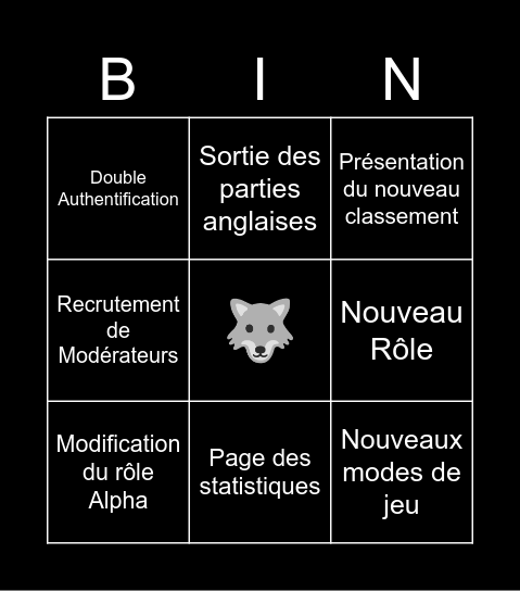 Annonce Wolfy Bingo Card