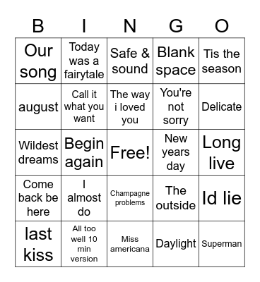 Rafa Bingo Card