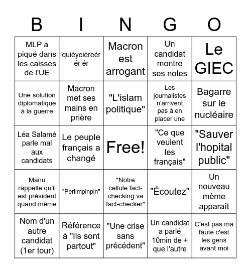 MLP vs Manu Bingo Card