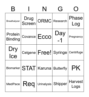 Lab Week Bingo Card