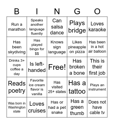 Bingo Take 2 Bingo Card