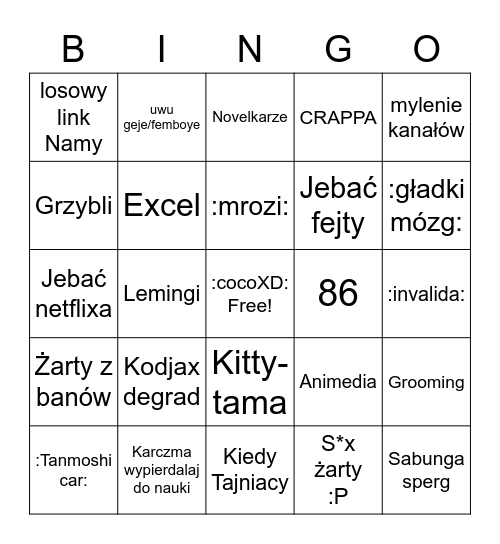 KARCZMA BINGO Card