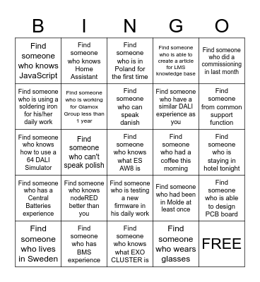 LMS Bingo Card