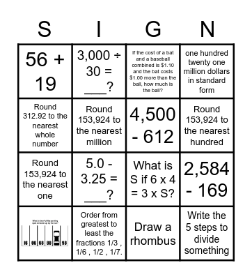 Solve My Sheet Bingo Card