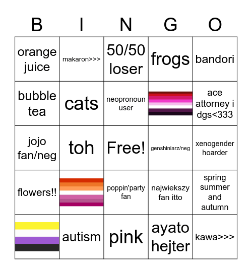 prism Bingo Card