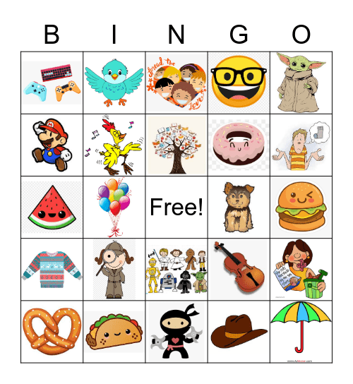 Goofy Holidays Bingo Card