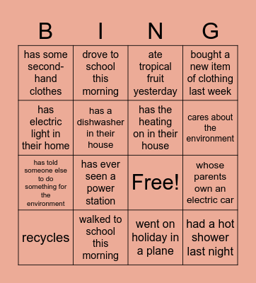 Climate Change Bingo wen Bingo Card