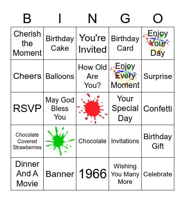LISA'S 56th BIRTHDAY! Bingo Card