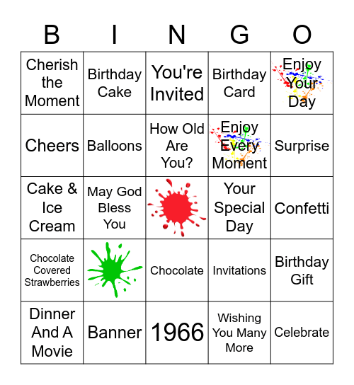 LISA'S 56th BIRTHDAY! Bingo Card