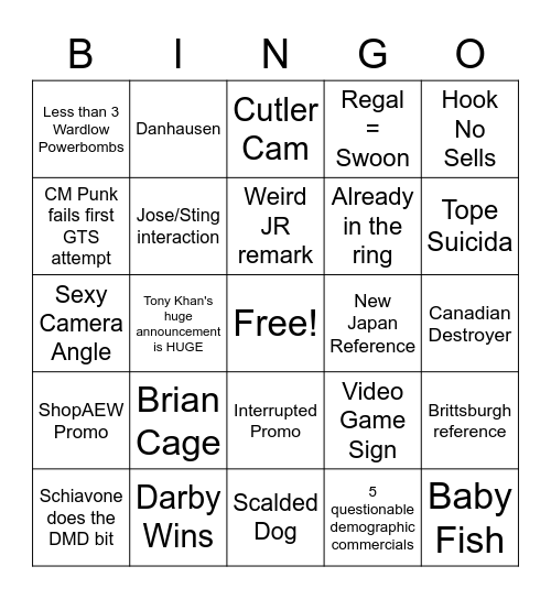 Dynamite Bingo April 20 Bingo Card