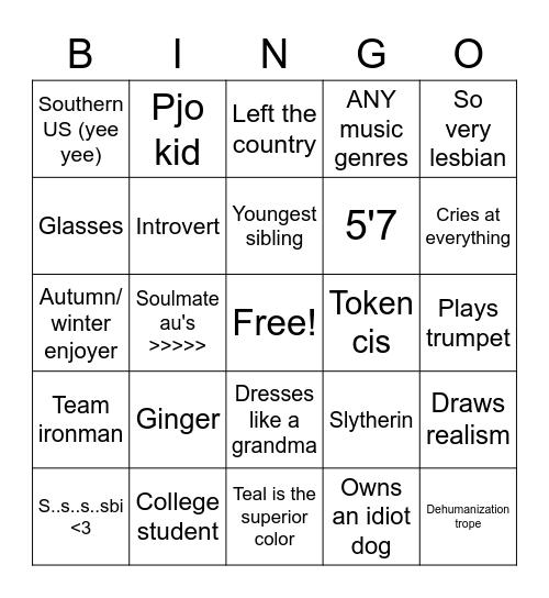 celest bingo Card