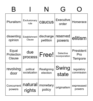 BinGoPo - Vocab Bingo Card