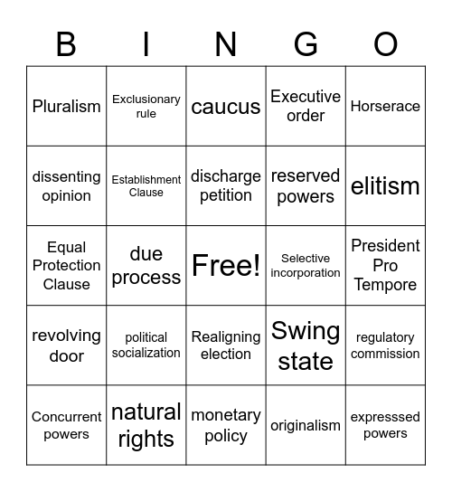 BinGoPo - Vocab Bingo Card
