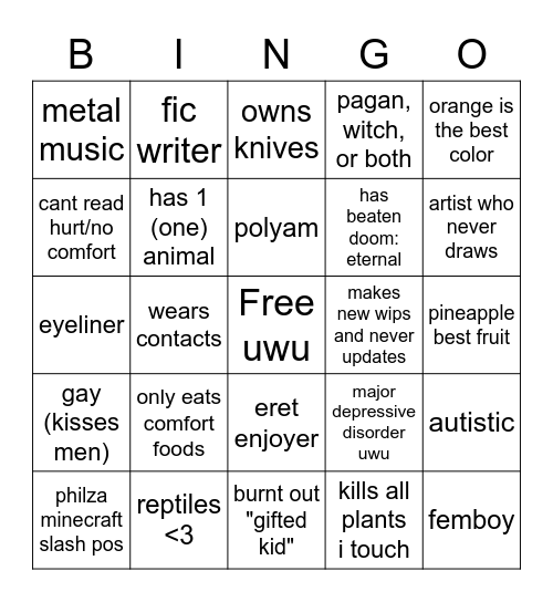 Alastair Bingo!! Bingo Card