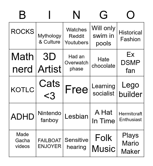 Ren Bingo Card