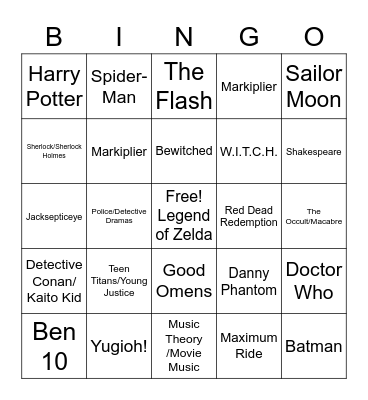 Pistol Hyperfixes Bingo Card