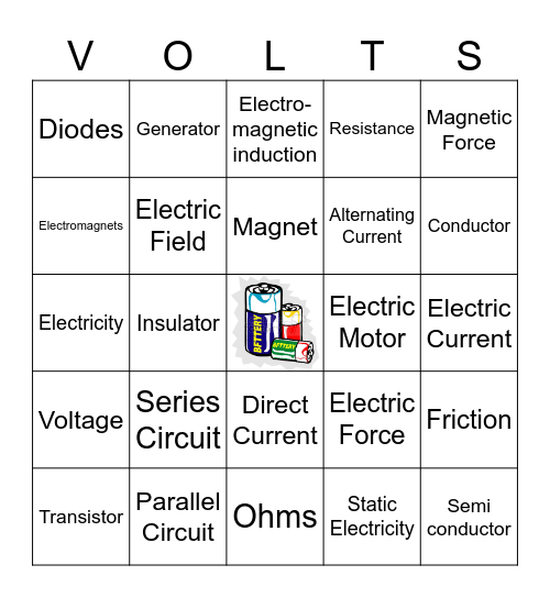 Unit 8 Vocabulary Bingo Card
