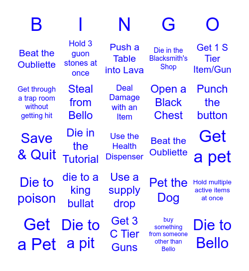 ETG Bingo Paul Edition Bingo Card