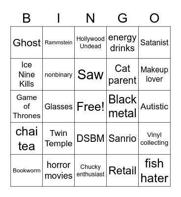 Daryl/theblackhymn Bingo Card