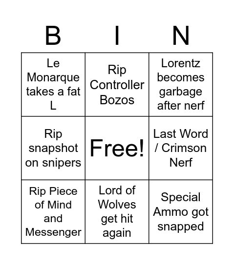 TWAB 4/21/22 Bingo Card