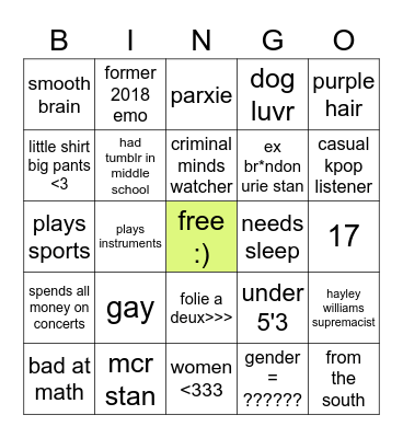 han bingo Card