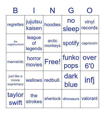 dontwanttotaIkk bingo Card