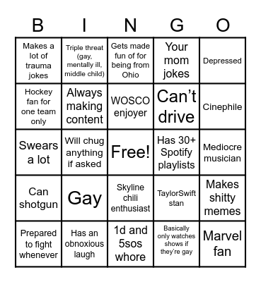 Bella’s Bingo Card