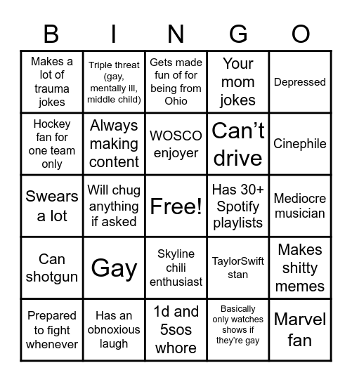 Bella’s Bingo Card