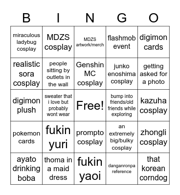 KKON BINGO Card
