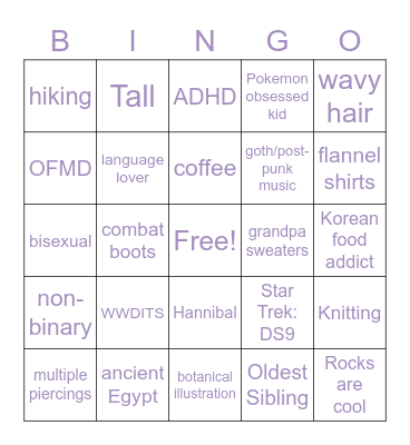 Nat's Bingo Card