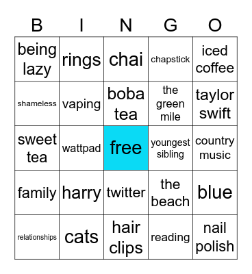 Hayley Bingo Card