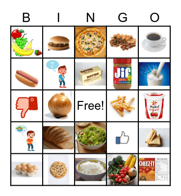 Food words Bingo Card