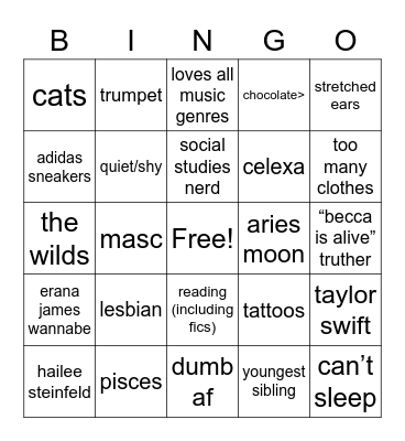 riann bingo Card
