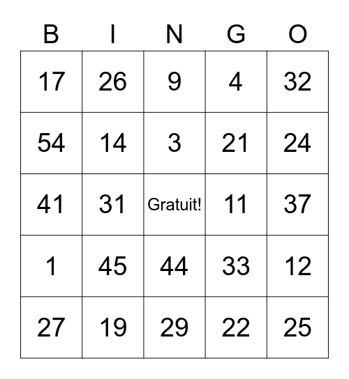 Miazahra Cabardo Bingo Card