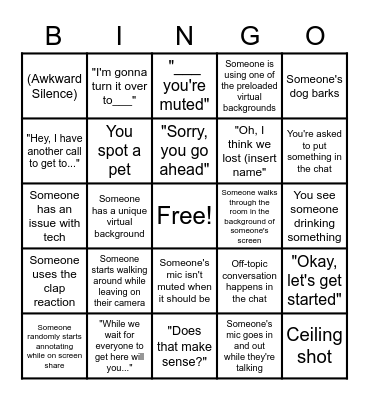 Division Meeting BINGO Card