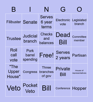 How to Make a Law (Vocab) Bingo Card