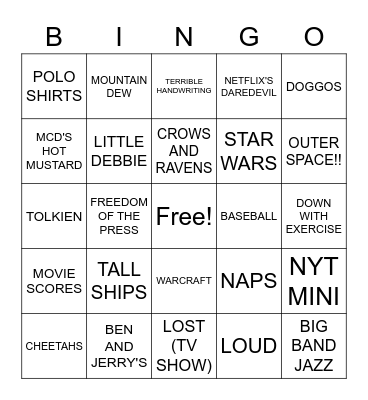 Eh, Steve! Bingo Card