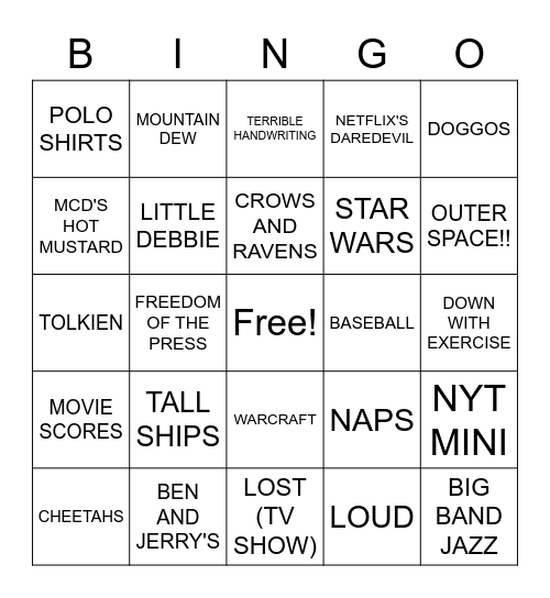 Eh, Steve! Bingo Card