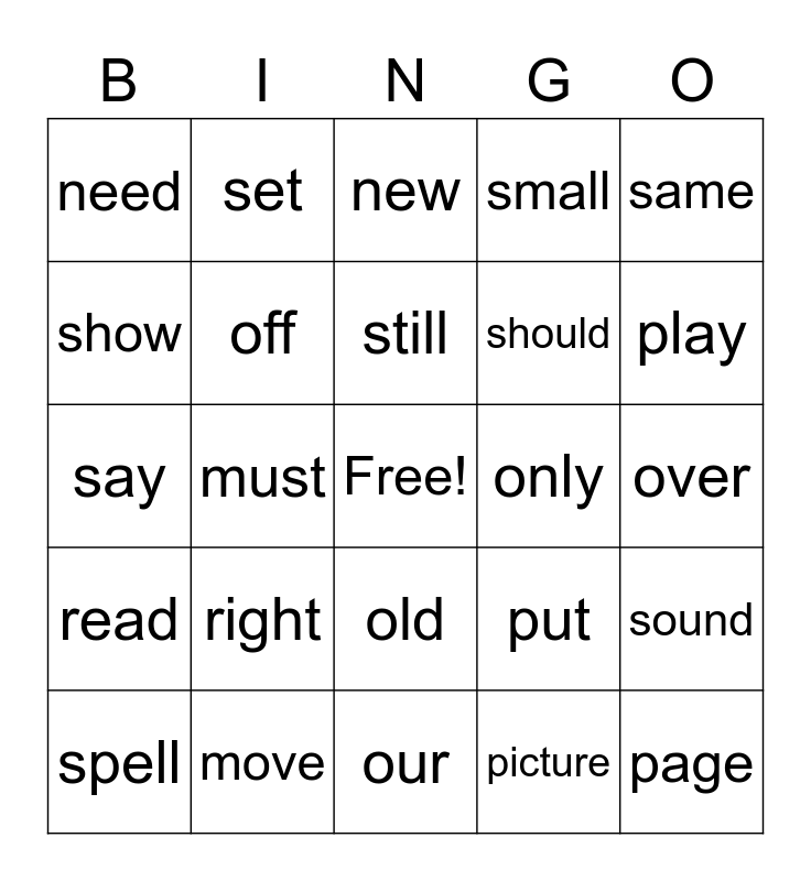 sight-words-5-bingo-card