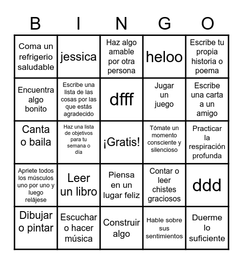 Habilidades de afrontamiento Bingo Card