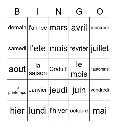 Maya Gliniak Bingo Card