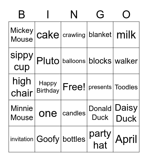 Jaxon's Birthday Bingo Card