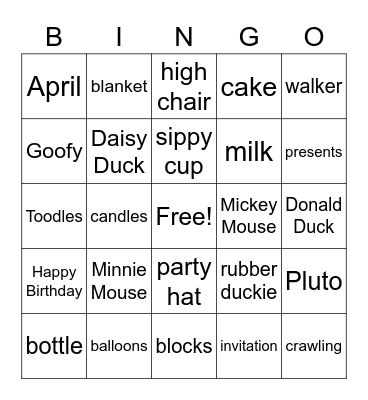 Jaxon's Birthday Bingo Card