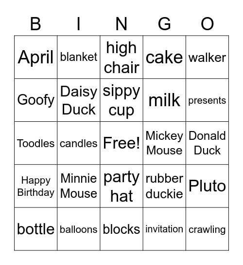 Jaxon's Birthday Bingo Card